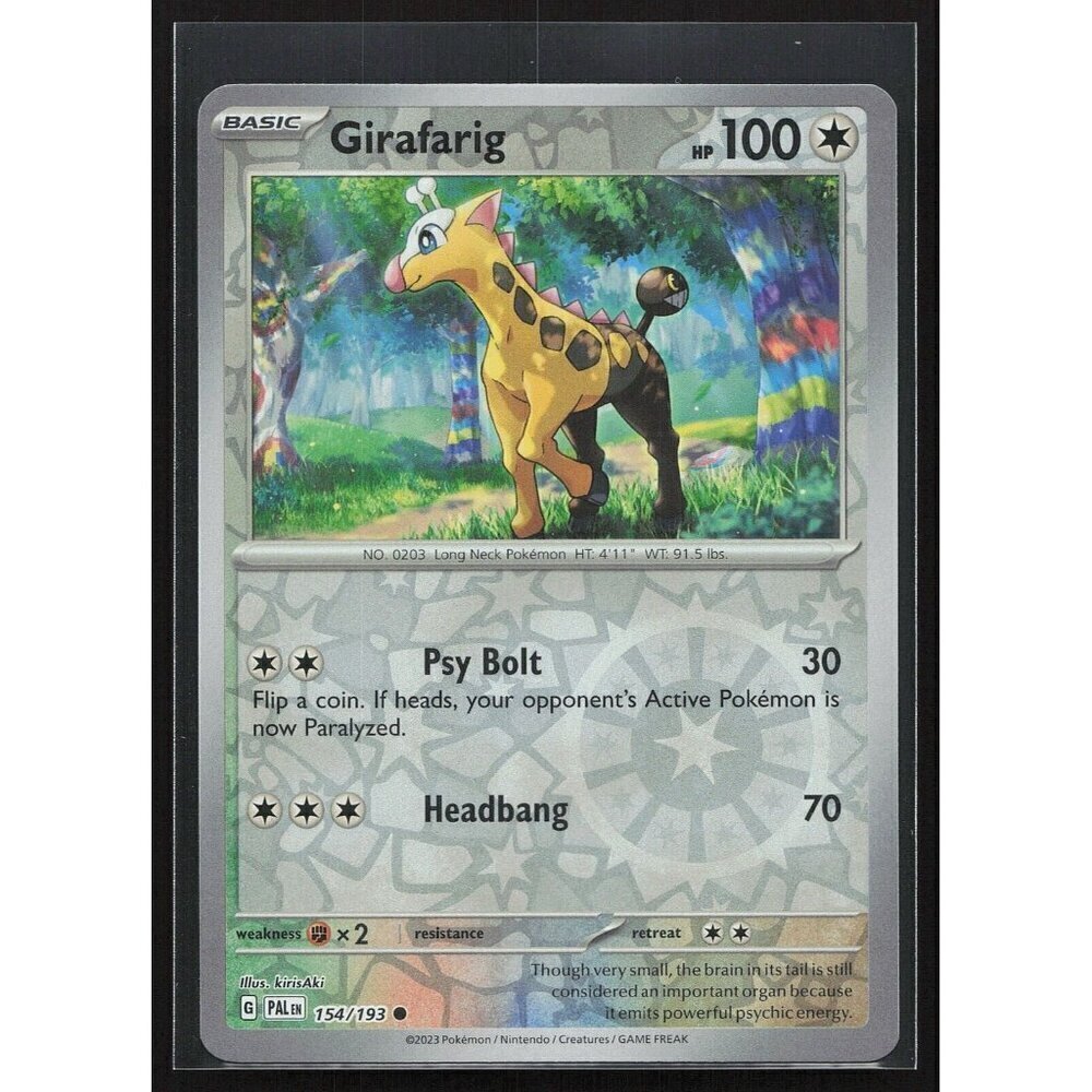 Girafarig [Reverse Holo] 154/193  Pokemon Paldea Evolved Colorless Common TCG LP